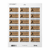 Karierte Rentierweihnachtscreme Adressaufkleber (Vorne)