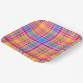 Karierte Retro-Teller mit Inspiriertem Muster in P Pappteller (Gewinkelt)