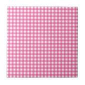 Karierte, rosa und weiße Keramik Fliese (Vorderseite)