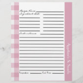 Karierte Rosa- und Weißrezeptblätter (Vorderseite)