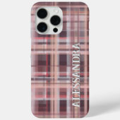 Karierte, rosafarbene, rosafarbene Streifen Case-Mate iPhone Hülle (Rückseite)