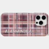 Karierte, rosafarbene, rosafarbene Streifen Case-Mate iPhone Hülle (Rückseite (Horizontal))