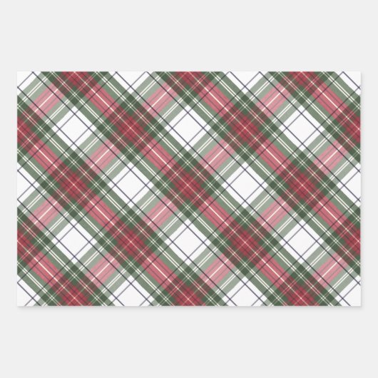 Karierte Rot-Grün-Wrackpapier-Blätter Geschenkpapier Set (Vorderseite 2)