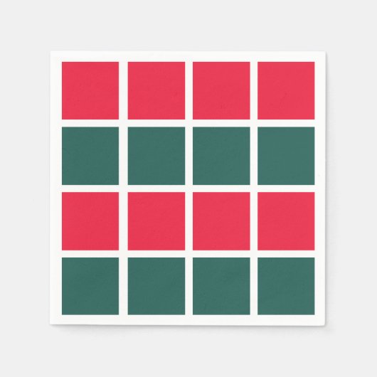 Karierte Rot Grüne Karierte Party Serviette (Vorderseite)