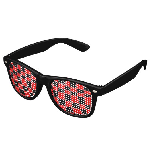 Karierte Rot- und Schwarzwurzeln Sonnenbrille (Schrägansicht)