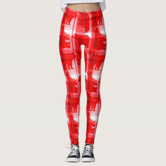 Karierte rote Bärenmuster Leggings