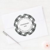 Karierte rote Büffel für hausgemachte Geschenke Runder Aufkleber (Umschlag)