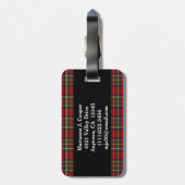 Karierte rote Designmarken Gepäckanhänger (Rückseite vertikal)
