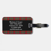 Karierte rote Designmarken Gepäckanhänger (Rückseite horizontal)