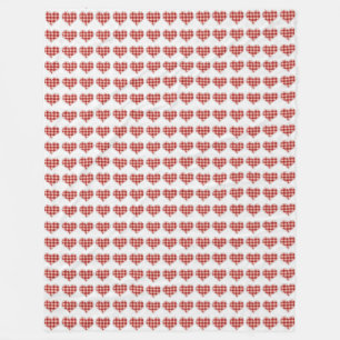 Karierte rote Herz-Muster Dotty Fleecedecke