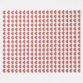 Karierte rote Herz-Muster Dotty Fleecedecke (Vorderseite (Horizontal))