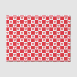 Karierte rote Herzen Seidenpapier