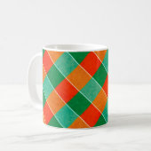 Karierte rote und grüne Tartan-Muster Kaffeetasse (Vorderseite Links)