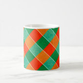 Karierte rote und grüne Tartan-Muster Kaffeetasse (Mittel)