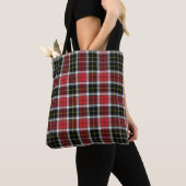 Karierte, rote, weiße, schwarze Totbeutel Tasche (Von Nahem)