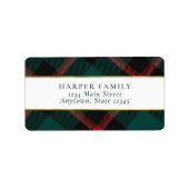 Karierte Rotgrüne Tradition Adressaufkleber (Vorne)