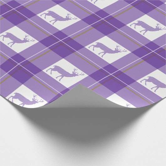 Karierte Rotwild Geschenkpapier (Ecke)