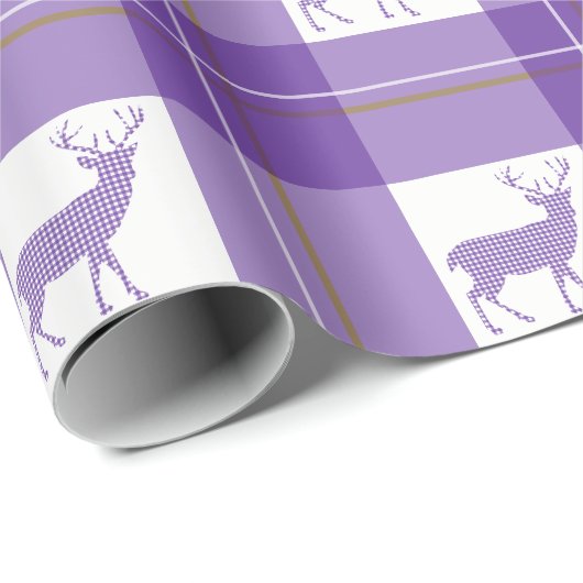 Karierte Rotwild Geschenkpapier (Rolleneckpunkt)