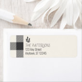 Karierte Rücksendeadresse "Christmas Grau Buffalo" (Insitu)