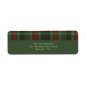 Karierte Rücksendeadresse in Rot (Vorne)