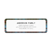 Karierte Rustikale Elegante Tartan Rücksendeadress (Vorne)