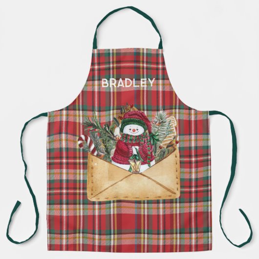 Karierte rustikale Ferien Personalisiert Niedliche Schürze (Vorderseite)