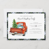 Karierte Rustikale Gordon Tartan Weihnachtsfeier Einladung (Vorderseite)