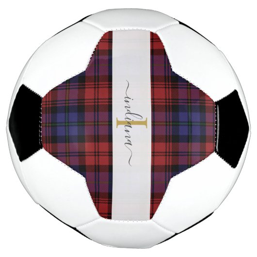 Karierte Rustikale Monogram Script Tartan Fußball (Gedreht)