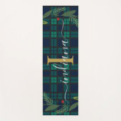 Karierte Rustikale Monogram Script Wreath Tartan Yogamatte (Vorderseite)