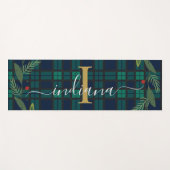 Karierte Rustikale Monogram Script Wreath Tartan Yogamatte (Vorderseite (Horizontal))