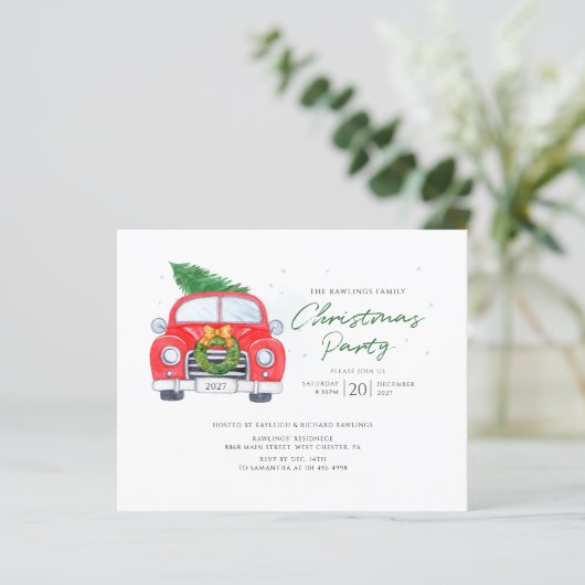 Karierte Rustikale Party Einladung (Stehend Vorderseite)