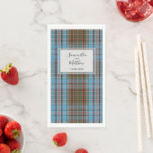 Karierte rustikale Script Wedding Tartan Serviette (Beispiel)