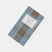 Karierte rustikale Script Wedding Tartan Serviette (Ecke)