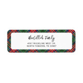 Karierte rustikale Tartan Rote Rücksendeadresse (Vorne)