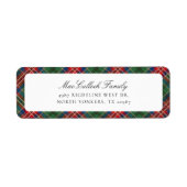 Karierte rustikale Tartan Rote Rücksendeadresse (Vorne)