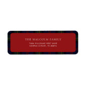 Karierte rustikale Tartan-Rücksendeadresse (Vorne)