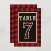Karierte Rustikale Tischnummer 7 (Vorne/Hinten)