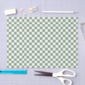 Karierte Salbeigrün und Weiß Seidenpapier (Handwerk)