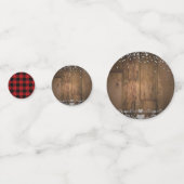 Karierte Schachbretts in Black Red Buffalo Party Konfetti (Rückseiten)