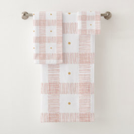 Karierte Schlaganfälle Badhandtuch Set