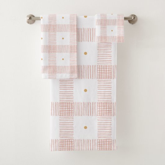Karierte Schlaganfälle Badhandtuch Set (Insitu)
