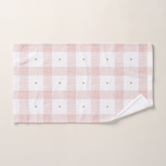 Karierte Schlaganfälle Badhandtuch Set (Handtuch)