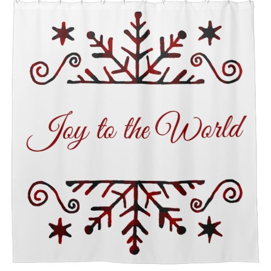 Karierte Schneeflocke Duschvorhang (Vorderseite)