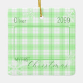 Karierte Schneeflocke für Baby-Junge Keramikornament (Vorderseite)