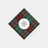 Karierte Schneeflocke in Rot und Grün Serviette (Ecke)