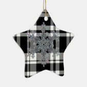 karierte Schneeflocke Keramikornament (Rechts)