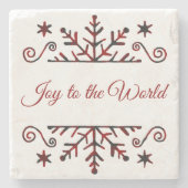 Karierte Schneeflocke Steinuntersetzer (Vorderseite)