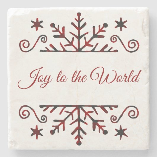 Karierte Schneeflocke Steinuntersetzer (Vorderseite)