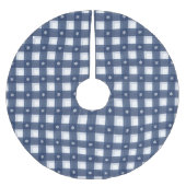 Karierte Schneeflocken aus Gingham Polyester Weihnachtsbaumdecke (Vorderseite)