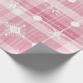 Karierte Schneeflocken-Muster Geschenkpapier (Ecke)